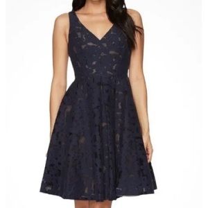Maggie London Navy Blue Fit & Flare Dress Size 10 NWT